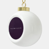 Dark Purple Minimalist Plain Modern Keramik Kugel-Ornament (Rechts)
