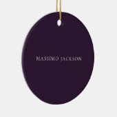 Dark Purple Minimalist Plain Modern  Keramik Ornament (Rechts)