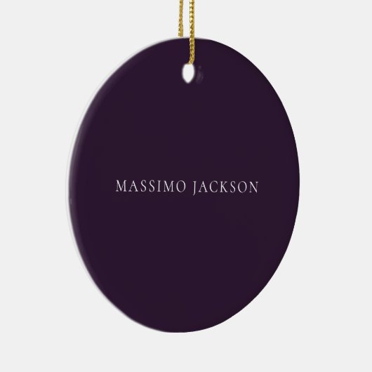 Dark Purple Minimalist Plain Modern Keramik Ornament (Rechts)