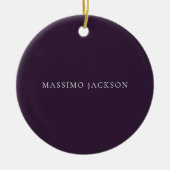 Dark Purple Minimalist Plain Modern Keramik Ornament (Vorne)
