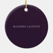 Dark Purple Minimalist Plain Modern  Keramik Ornament (Hinten)
