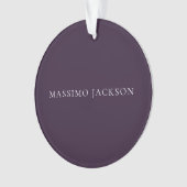 Dark Purple Minimalist Plain Modern  Ornament (Vorderseite)