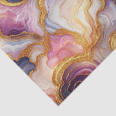 Dark Purple Pink Gold Marble Seidenpapier (Ausschnitt)