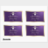 Dark Purple Product Label Gold Frame Logo Monogram Rechteckiger Aufkleber (Blatt)