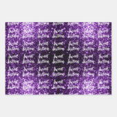 Dark purple sparkles Sweet 16 script pattern Geschenkpapier Set (Vorderseite 3)