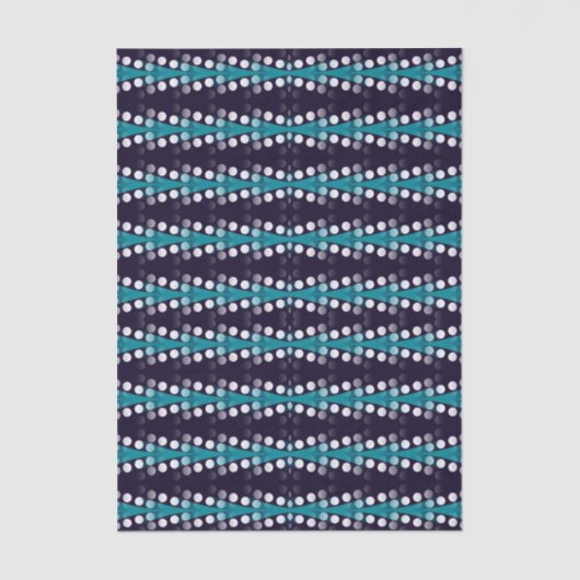 Dark Purple Teal Arrow White Dots Pattern Seidenpapier (Vorderseite)