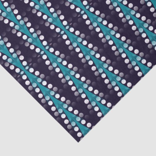 Dark Purple Teal Arrow White Dots Pattern Seidenpapier (Ausschnitt)