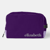 Dark Purple with Pale Purple Name Waschbeutel (Rückseite)