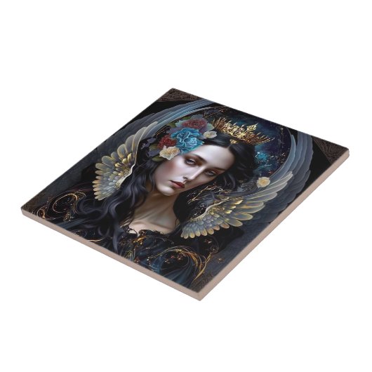 Dark Queen Angel Fantasy Art Fliese (Seite)