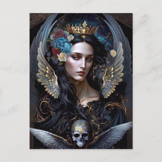 Dark Queen Angel Fantasy Art Postkarte (Vorderseite)