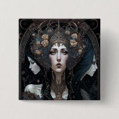 Dark Queen Fantasy Art Button (Vorderseite)