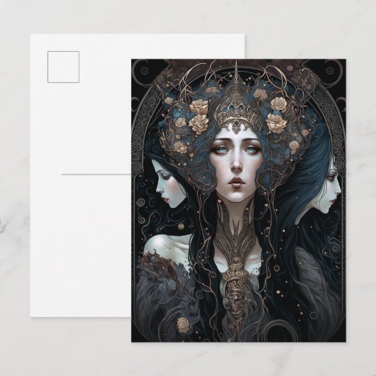 Dark Queen Fantasy Art Postkarte (Vorne/Hinten)