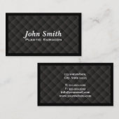 Dark Quilt Plastic Surgeon Business Card Visitenkarte (Vorne/Hinten)