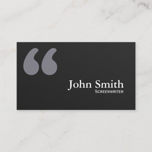 Dark Quote Marks Screenwriter Business Card Visitenkarte (Vorderseite)