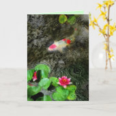 dark rain, Koi greeting cards Karte (Gelbe Blume)