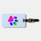 Dark Rainbow Cfarbene Paw Print Gepäckanhänger (Vorderseite horizontal)