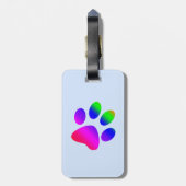 Dark Rainbow Cfarbene Paw Print Gepäckanhänger (Rückseite vertikal)