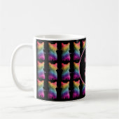 Dark Rainbow Glitzer Katzenmuster - Benutzerdefini Kaffeetasse (Links)