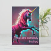 Dark Rainbow Gothic Unicorn Sie sind eingeladen Einladung (Stehend Vorderseite)