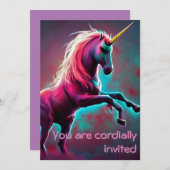 Dark Rainbow Gothic Unicorn Sie sind eingeladen Einladung (Vorne/Hinten)