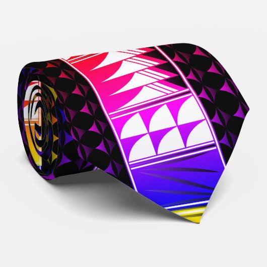 Dark Rainbow Native Feather Blessing Krawatte (Gerollt)