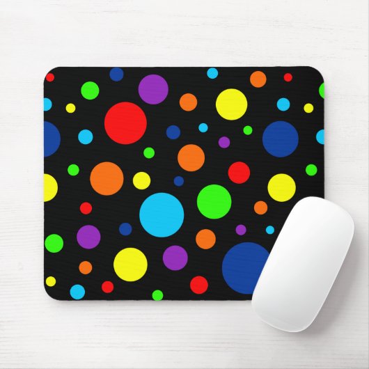 Dark Rainbow Spots Mousepad (Mit Mouse)
