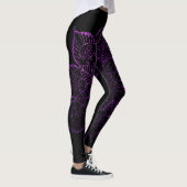 Dark Raspberry Imitats Glitzer Mandala Black Leggings (Rechts)