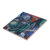 Dark Rave Graffiti Fliese (Seite)