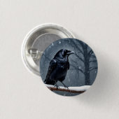 Dark Raven Black Bird Button (Vorne & Hinten)