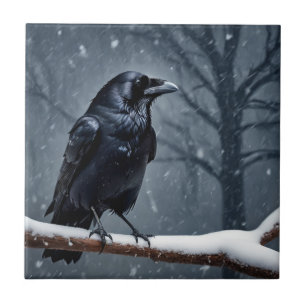 Dark Raven Black Bird Fliese