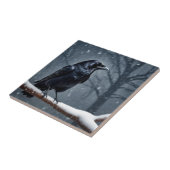 Dark Raven Black Bird Fliese (Seite)