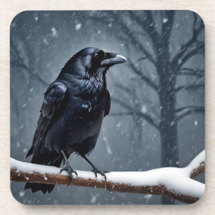 Dark Raven Black Bird Getränkeuntersetzer