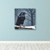 Dark Raven Black Bird Leinwanddruck (Insitu (Holzboden))