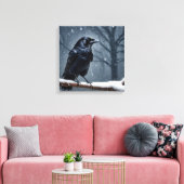 Dark Raven Black Bird Leinwanddruck (Insitu (Wohnzimmer))