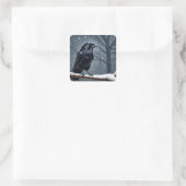 Dark Raven Black Bird Quadratischer Aufkleber (Tasche)