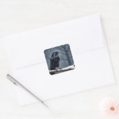 Dark Raven Black Bird Quadratischer Aufkleber (Umschlag)