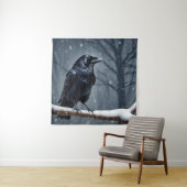 Dark Raven Black Bird Wandteppich (Beispiel)
