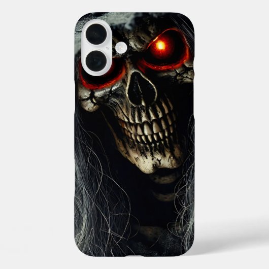 Dark Reaper Skull with Glowing Eyes Phone Case (Rückseite)