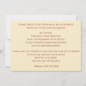 Dark Red 30. Geburtstag Party Schach Rook Einladung (Rückseite)