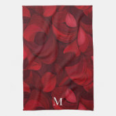 Dark Red Abstrakt Leaf Muster Geschirrtuch (Vertikal)