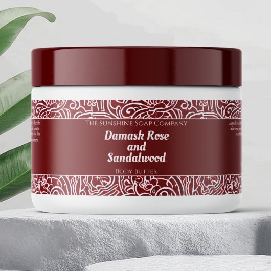 Dark Red Abstrakt Waterproof Cosmetics Jar Label Wasserflaschenetikett