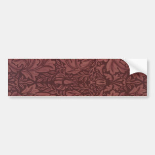 Dark Red Acanthus Blätter (von William Morris) Autoaufkleber