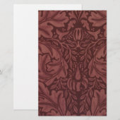 Dark Red Acanthus Blätter (von William Morris) Briefpapier (Vorne/Hinten)