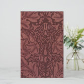 Dark Red Acanthus Blätter (von William Morris) Briefpapier (Stehend Vorderseite)