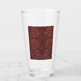 Dark Red Acanthus Blätter (von William Morris) Glas