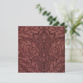 Dark Red Acanthus Blätter (von William Morris) Karte (Stehend Vorderseite)