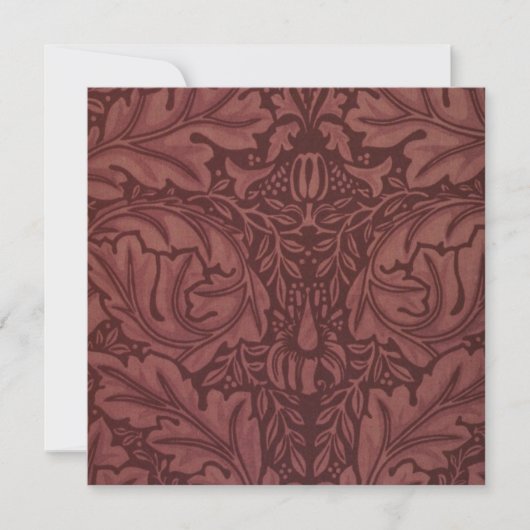 Dark Red Acanthus Blätter (von William Morris) Karte (Vorderseite)