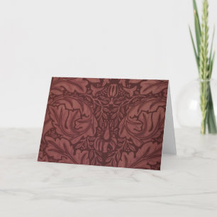 Dark Red Acanthus Blätter (von William Morris) Karte