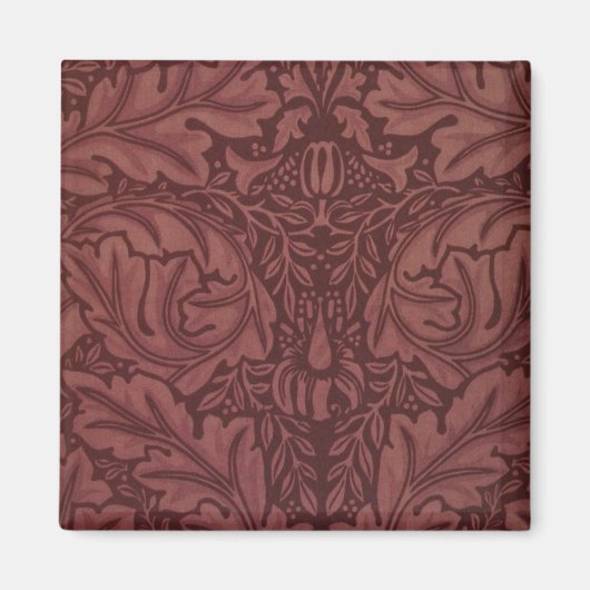 Dark Red Acanthus Blätter (von William Morris) Magnet (Vorne)