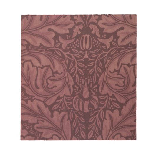 Dark Red Acanthus Blätter (von William Morris) Notizblock (Vorderseite)